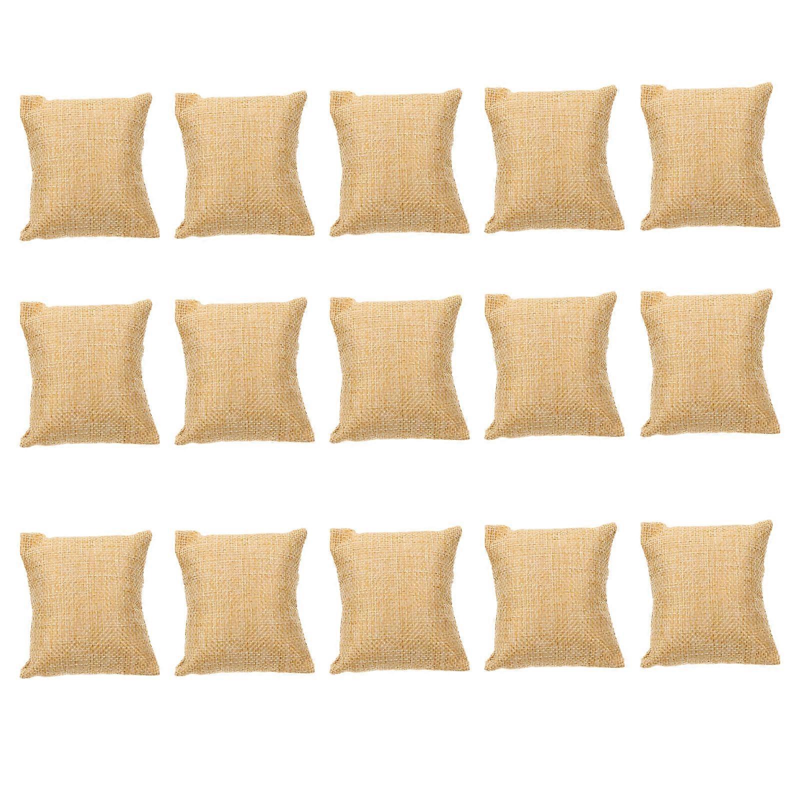 15Pcs Jute Cloth Jewelry Box Lined Pillow For Displaying Watches Bangles Chains And Other Accessories In Assorted Color