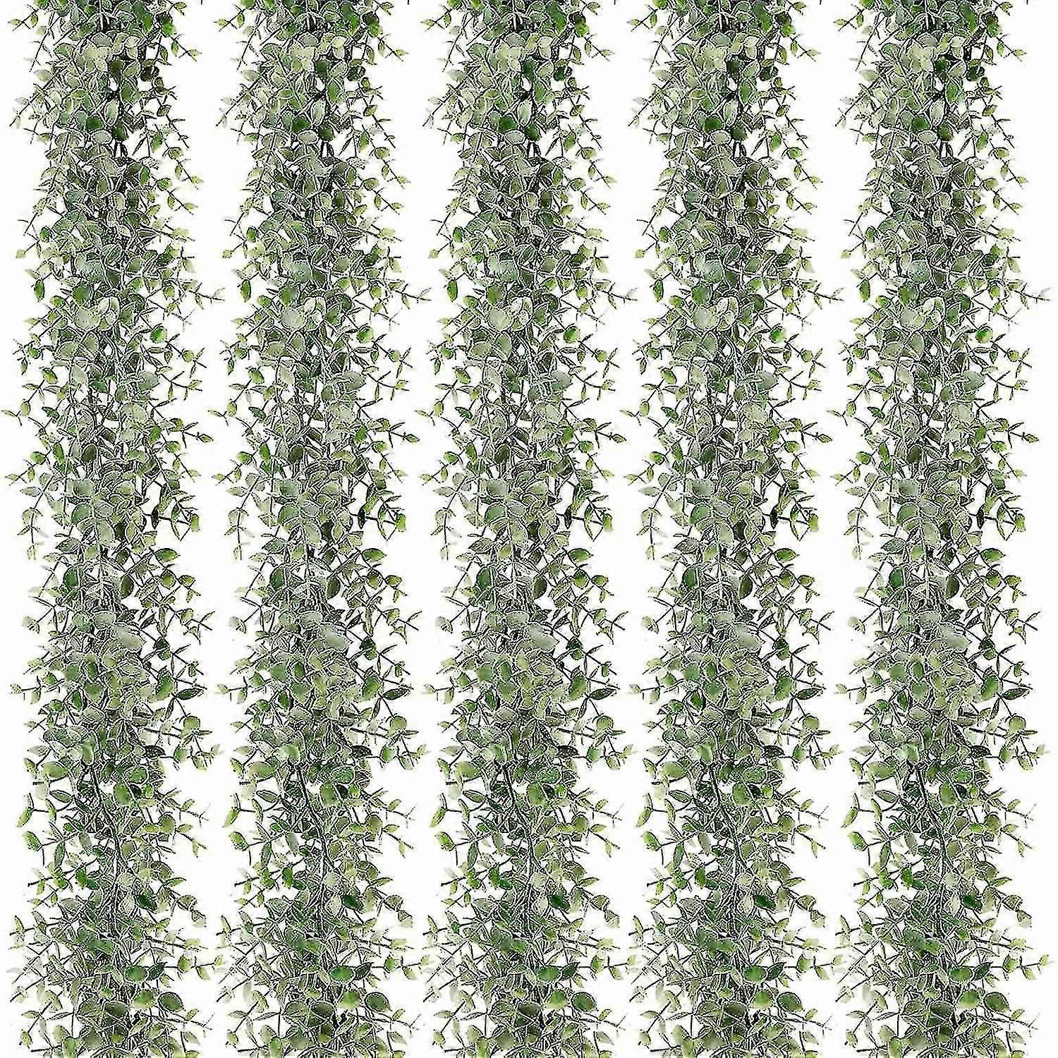 5 Packs 30ft Artificial Eucalyptus Garlands Greenery Vines Faux Plants For Wedding Table Backdrop A