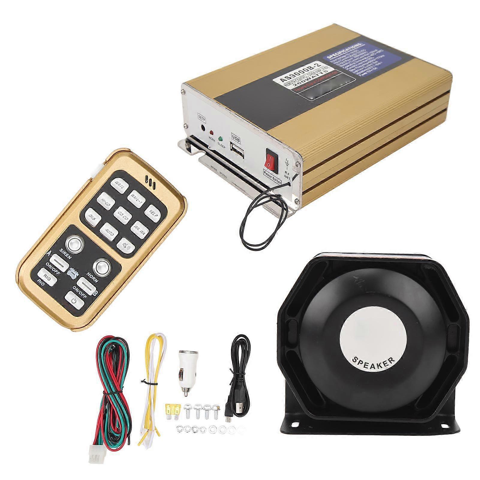 200W wireless emergency siren speaker kit with remote for trucks ATV UTV