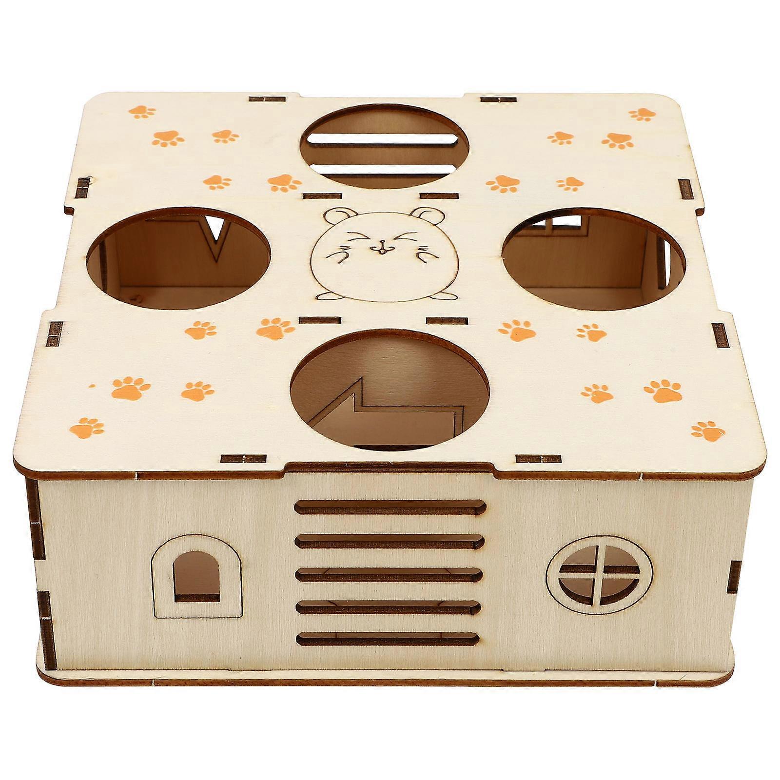 Hamster Toy, Wooden Maze Tunnel for Small Pets, Promotes Healthy Activity