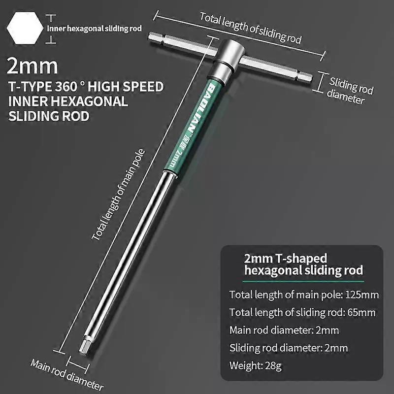 T-Handle Torx Screwdriver Wrench 25/3/4/5/6mm Chrome Steel Ergonomic Grip Multi-Function T-Type Hex Spanner for DIY Repair