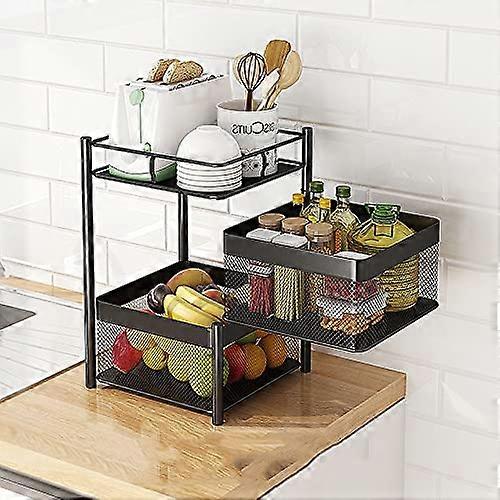Multitier shelf, storage shelf, rotating vegetable rack for the kitchen