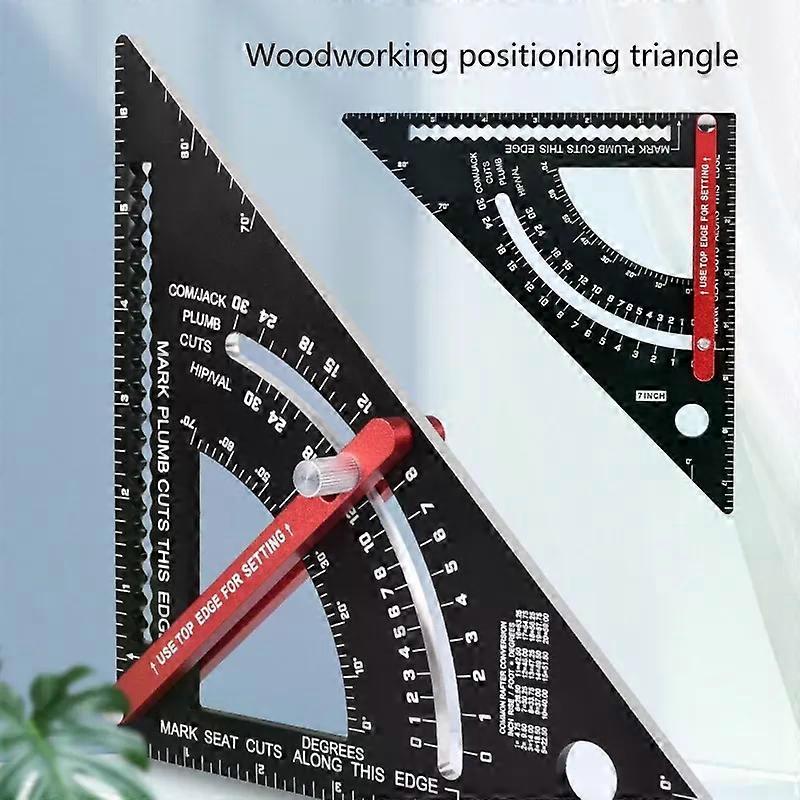 Folding Triangle Square Ruler Aluminum Alloy Multifunctional Triangle Square Ruler for Carpentry Construction 40JE