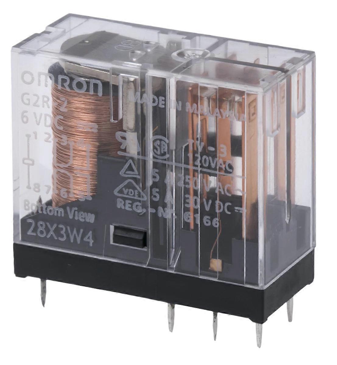 Omron Relay Dpdt 6v Dc 5a Pcb Mount G2r-2 Dc6