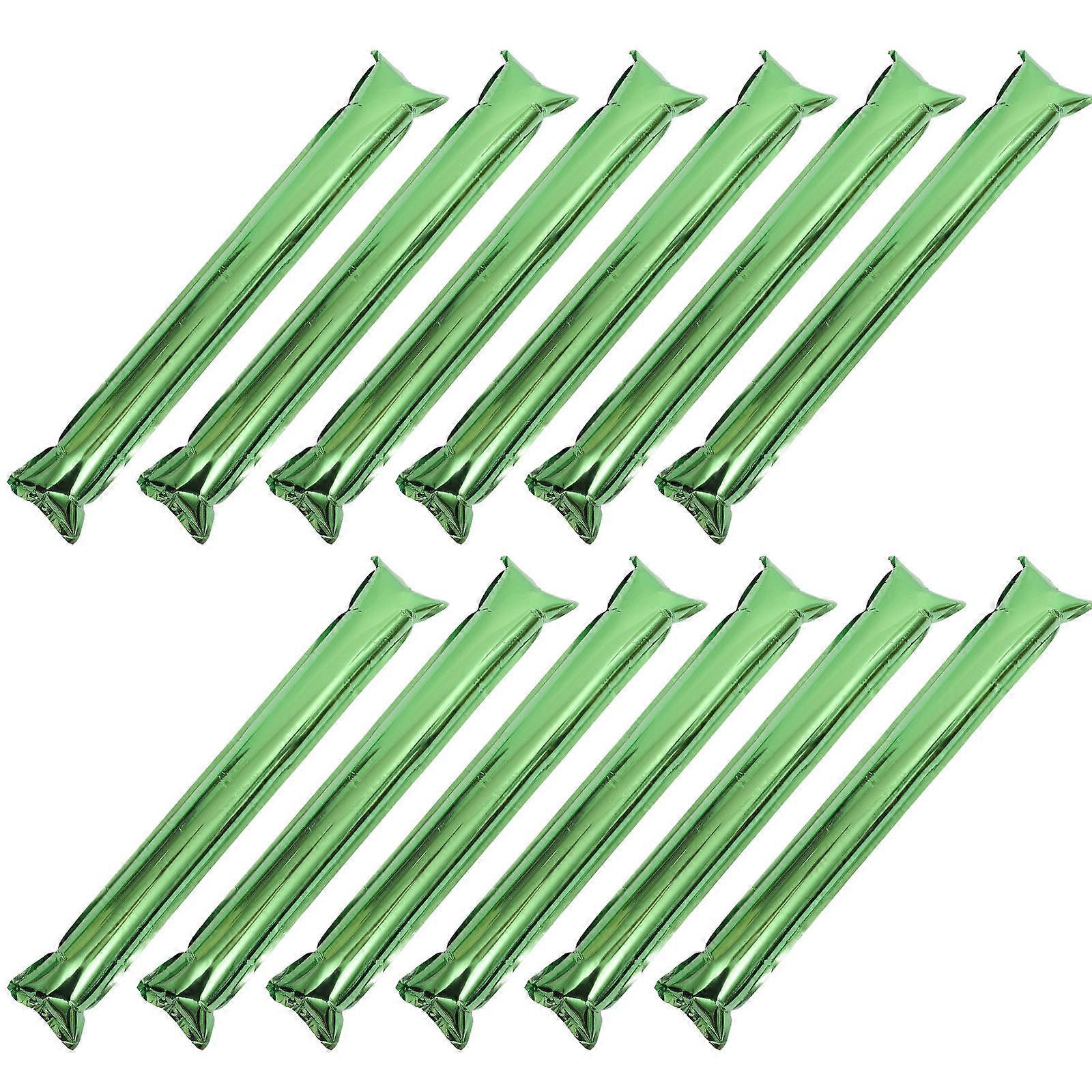 Green Inflatable Cheering Stick Aluminum Foil Material for Decor and Sports Events 24pcs