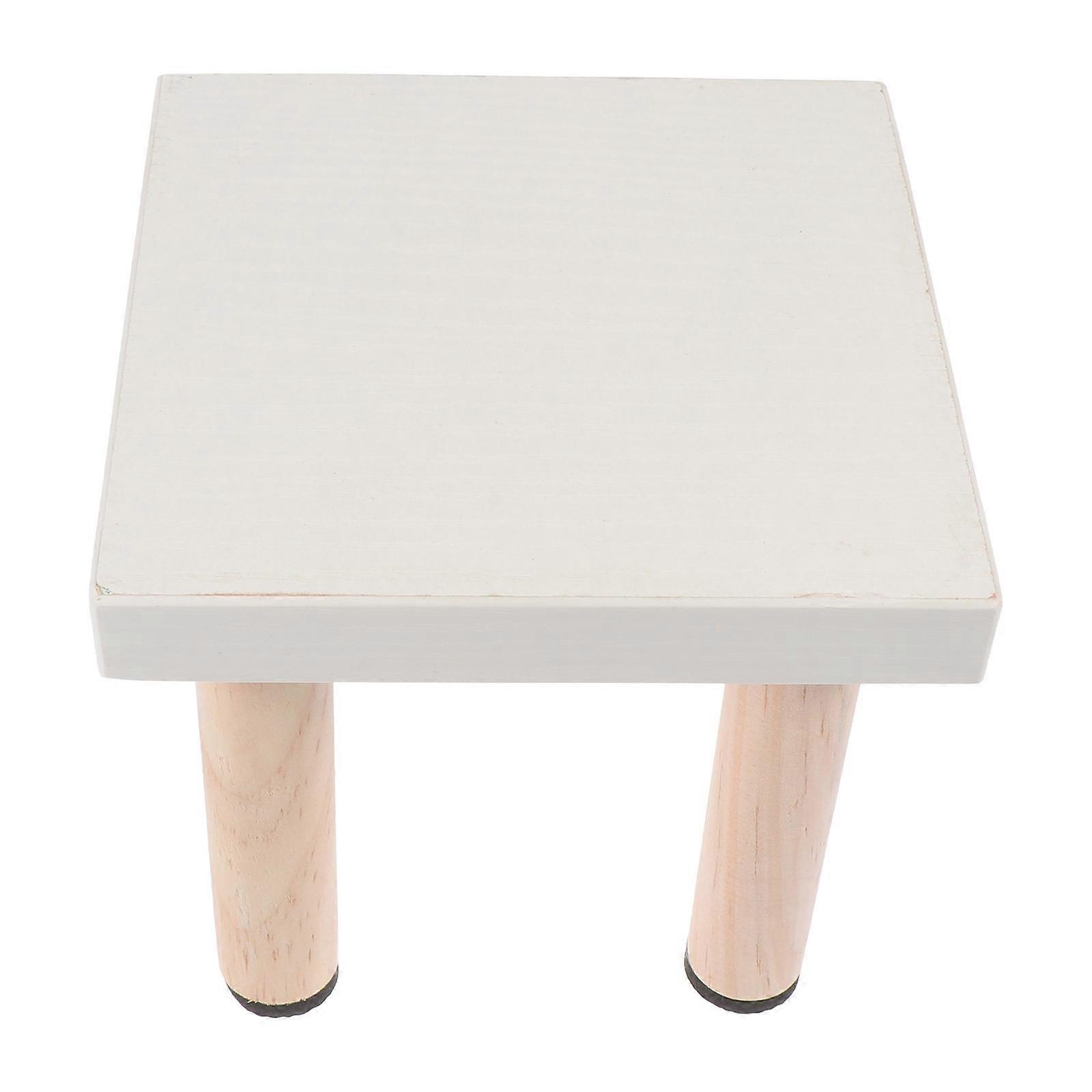 White Wooden Flower Pot Stand for Home Use Stable and Durable with 4 Support Points Suitable for