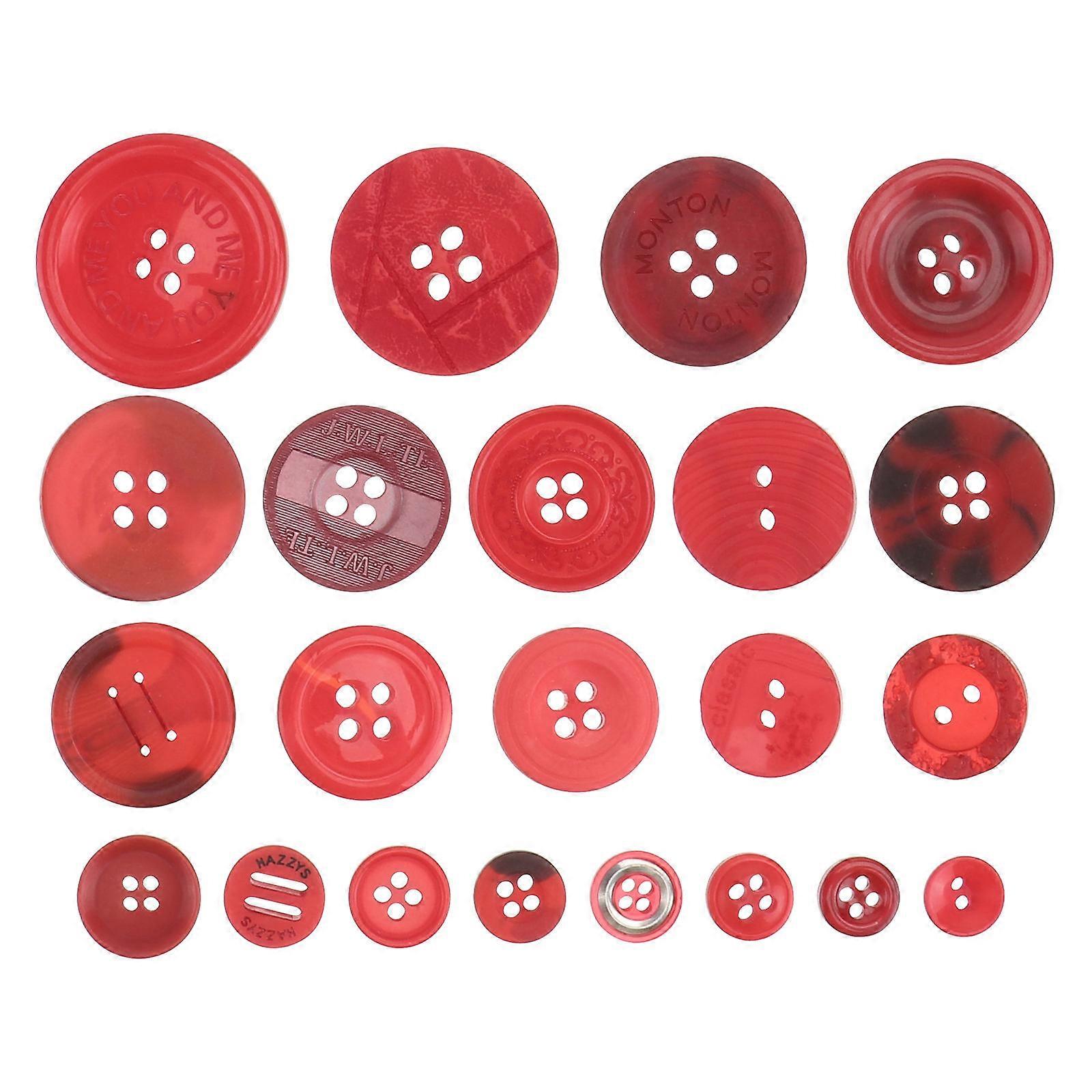 Red Resin Buttons for DIY Clothes Accessories Handmade Supply with Premium Quality and Decor