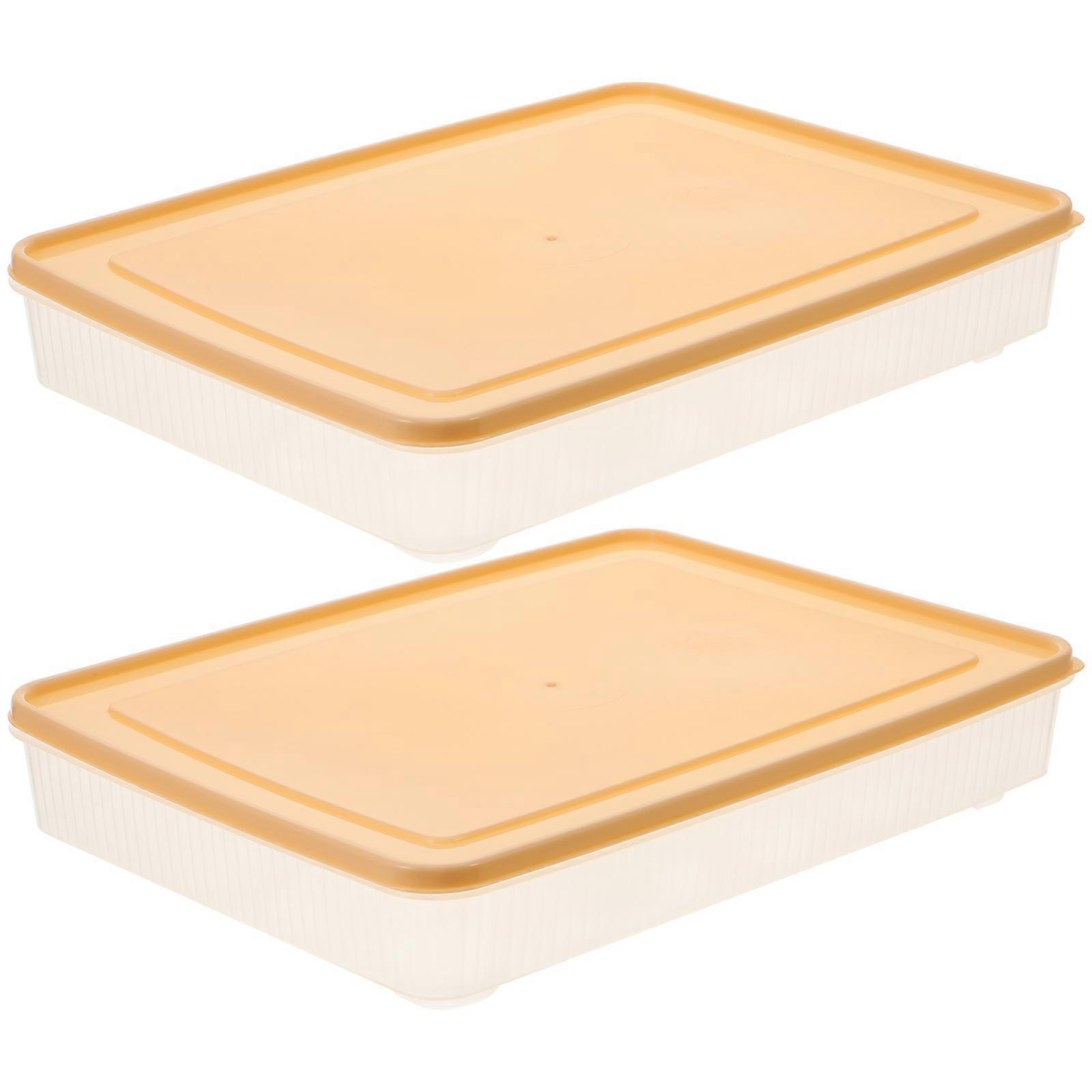 Egg Container 2Pack Multi-grid Egg Box For Household Use Corrosion-resistant 30.2X21.5X4.2CM Solution