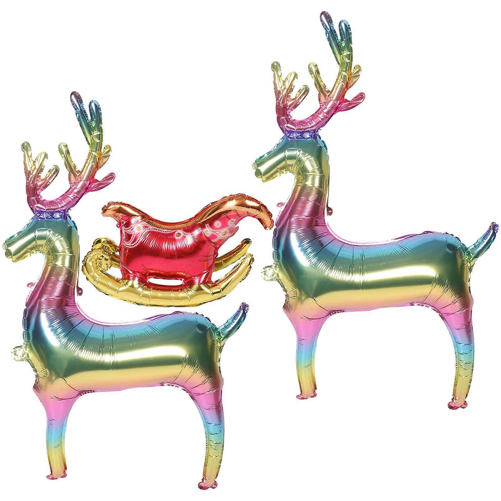 Christmas Balloons Set 1 Set Luxurious Elk Sleigh Assorted Color For Event Decorations And Winter Festivities