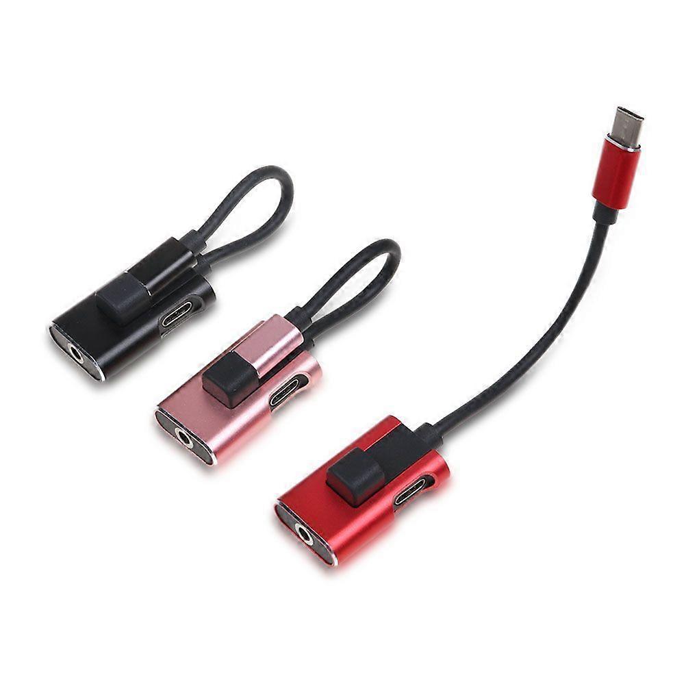 Type Adapter for Phone with Reversible Design and Durable Aluminum Alloy Black 2 in 1
