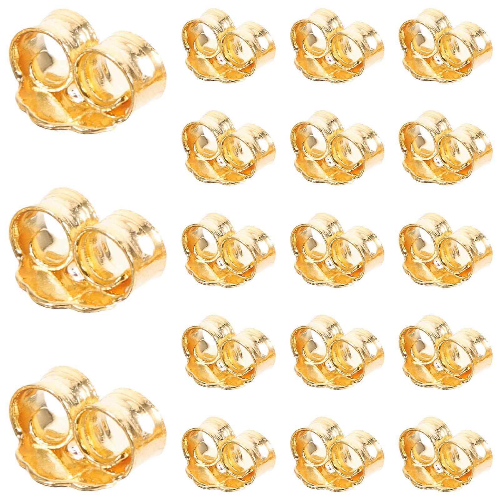 Earring Backs Golden Silver Secure Earring Backs for Studs 10Pairs