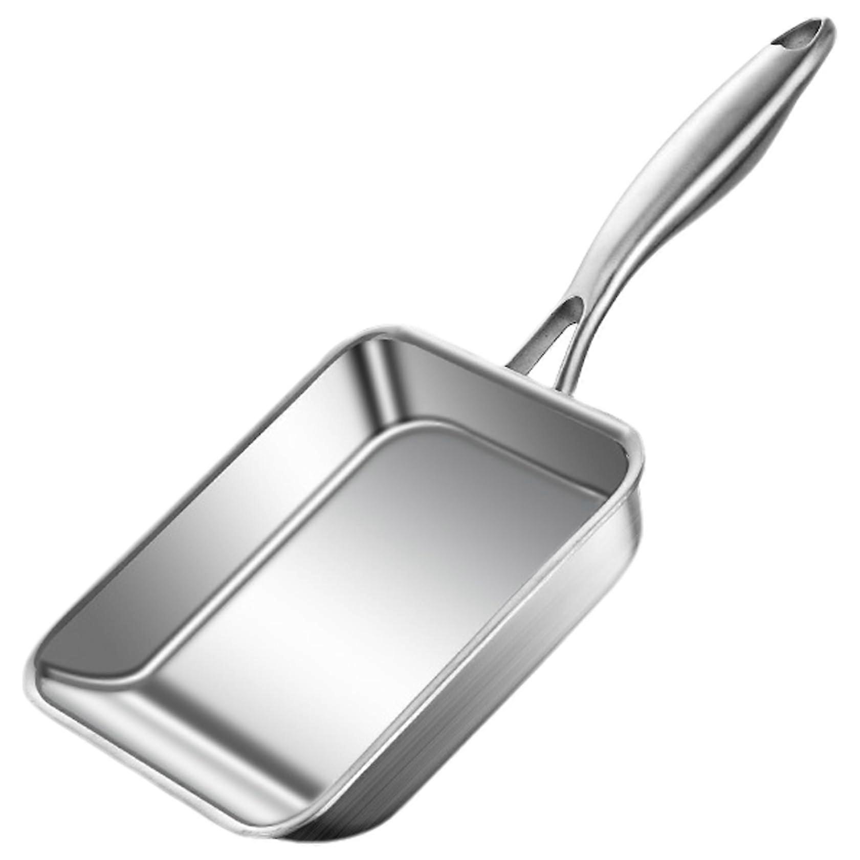 Tamagoyaki Pan Stainless Steel Japanese Omelette Pan, NonStick Uncoated Egg Roll 7.5x6.3 Rectangle Frying for Cooking Egg Roll, Steaks, Frying Bacon