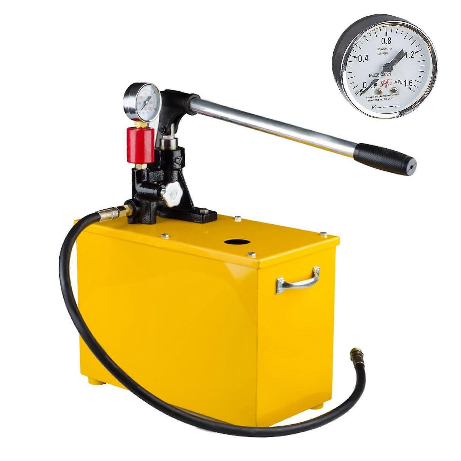 Hydraulic Pressure Test Pump with Relief Valve and Gauge, 38 ml/Cycle