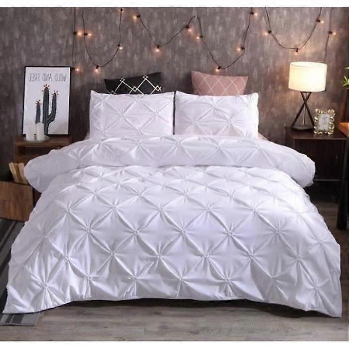 Bedding set - White - 220x240cm - Synthetic fiber