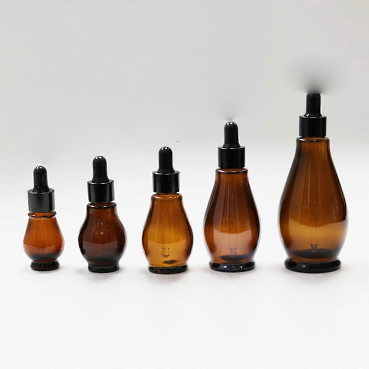 Empty Dropper Bottle Amber Glass Aromatherapy Essential Oil 10-100ml Refillable Pipette Bottles A-Style