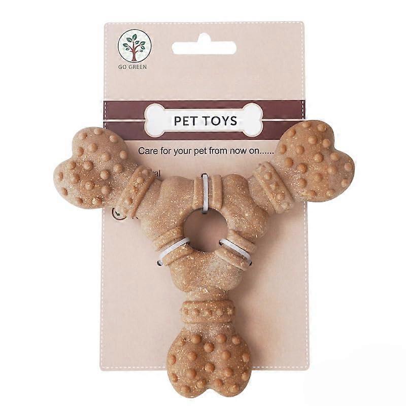 Dog Chew Bone Toy for Small Medium Dogs, Durable WoodPlastic Dental Stick, Teeth Cleaning and Boredom Relief Puppy Chew Toy (Trigeminal bone)