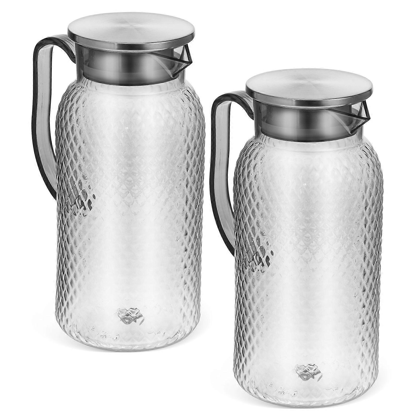 2 Pcs Juice Pitcher With Lid Plastic Pitcher Water Jug For Fridge Tea Pitcher Drink Pitcher For Storing Fresh Juice Water And Iced Tea