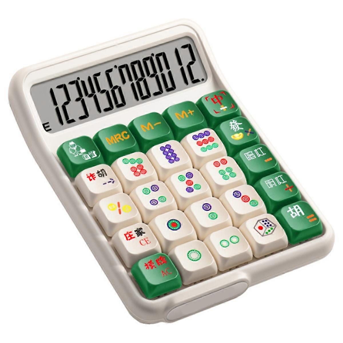 Multifunctional Calculator Mechanical Buttons 12 Digits Electronic Calculator Office School Financi