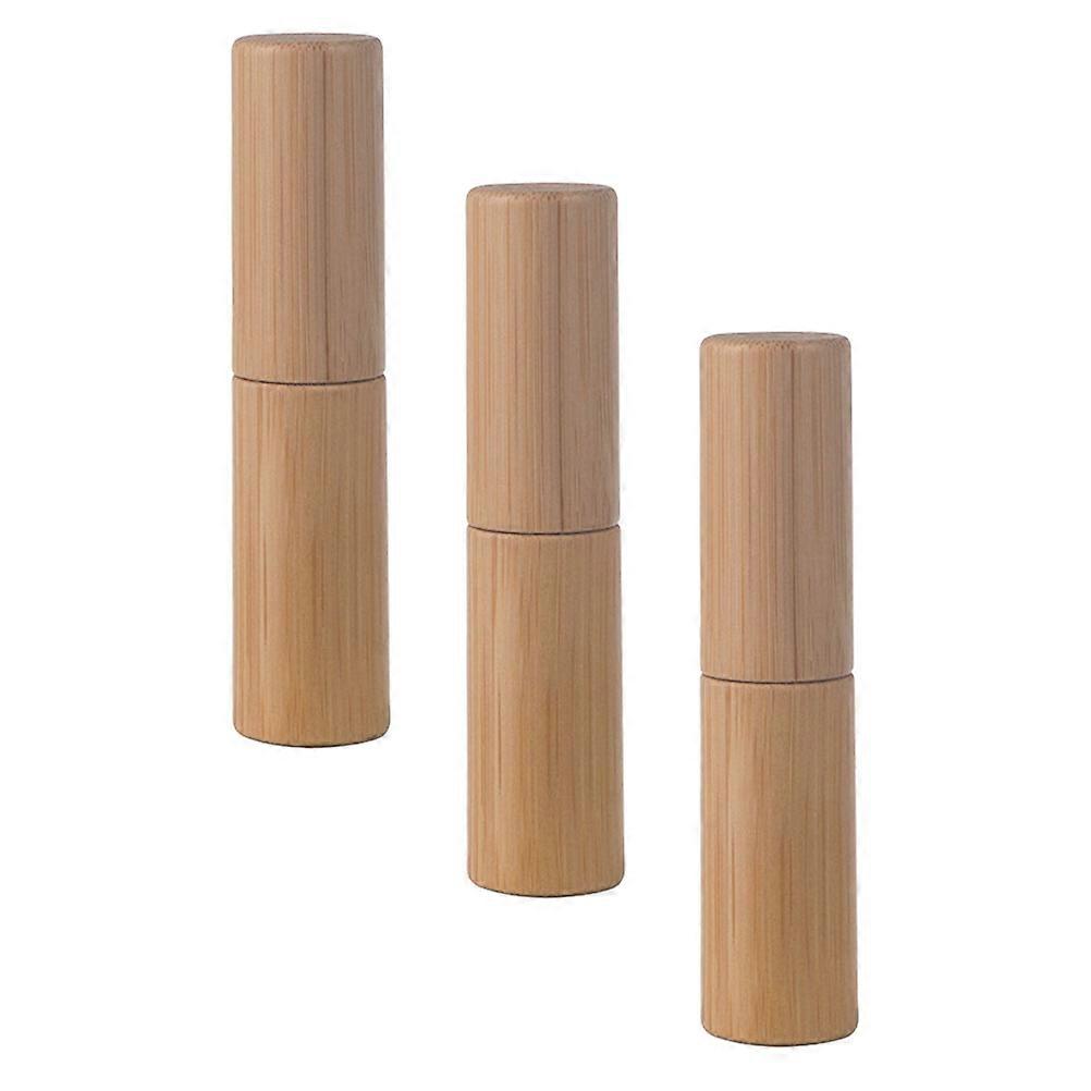 DIY Bamboo Lipstick Tubes for Lip Storage with 3Pcs Empty Holders