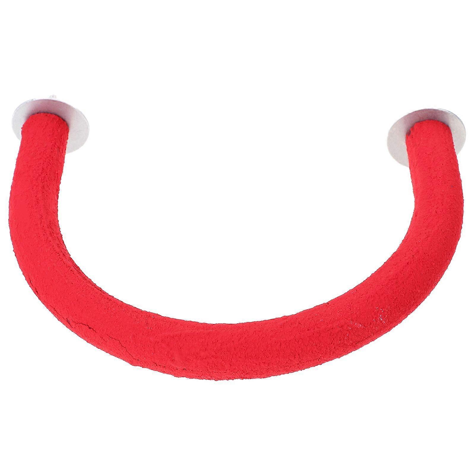 U Shaped Bird Parrot Standing Rod Parrot Activity Toy Climbing Toy Parrot Playing Stand Grind Stick (Red)