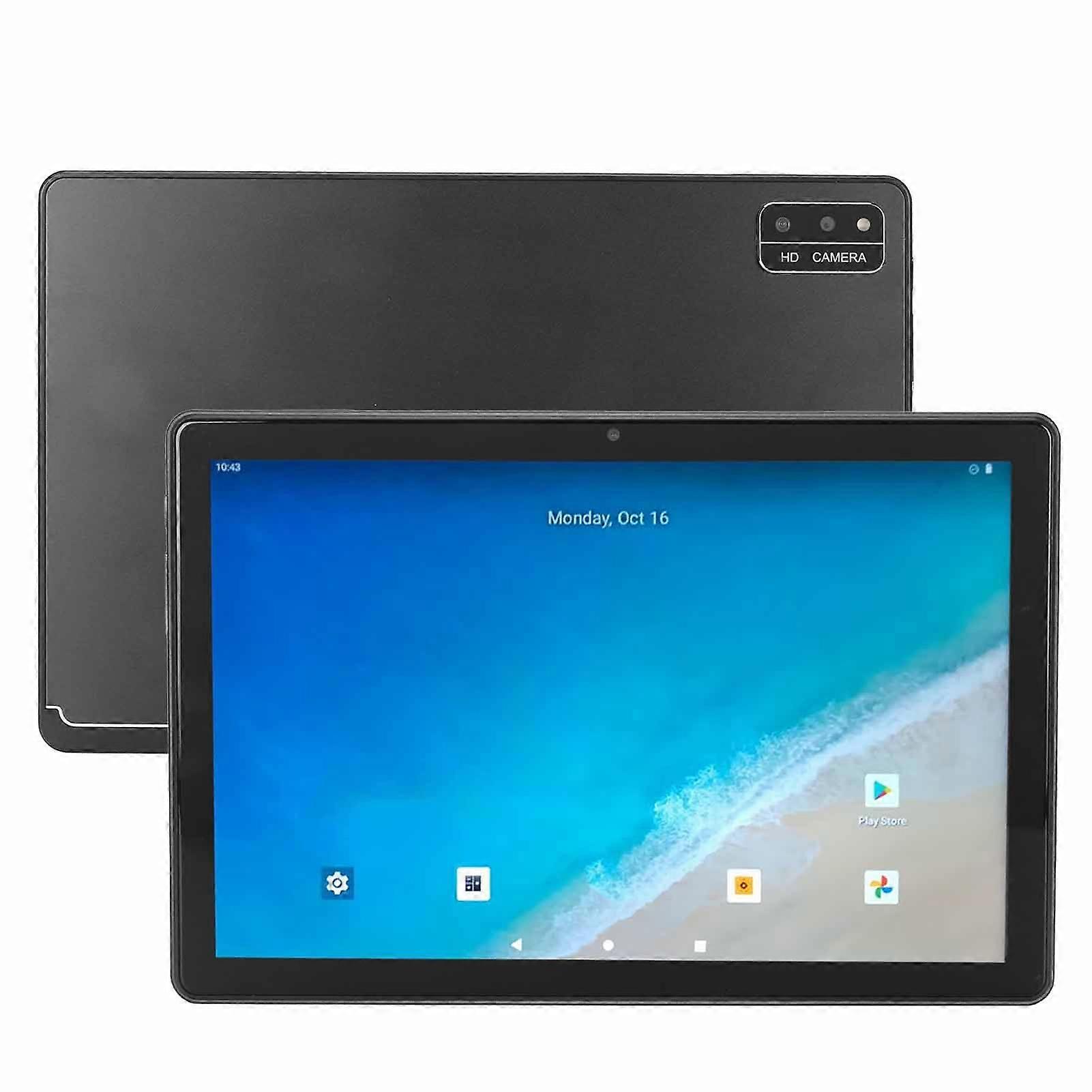 10.1 Inch Android 13 Tablet 8GB RAM 256GB ROM Black EU Plug
