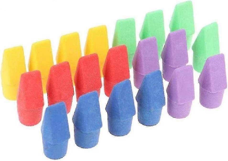 Chisel Tip Pencil Eraser Caps, 20pcs Student Art Correction Supplies