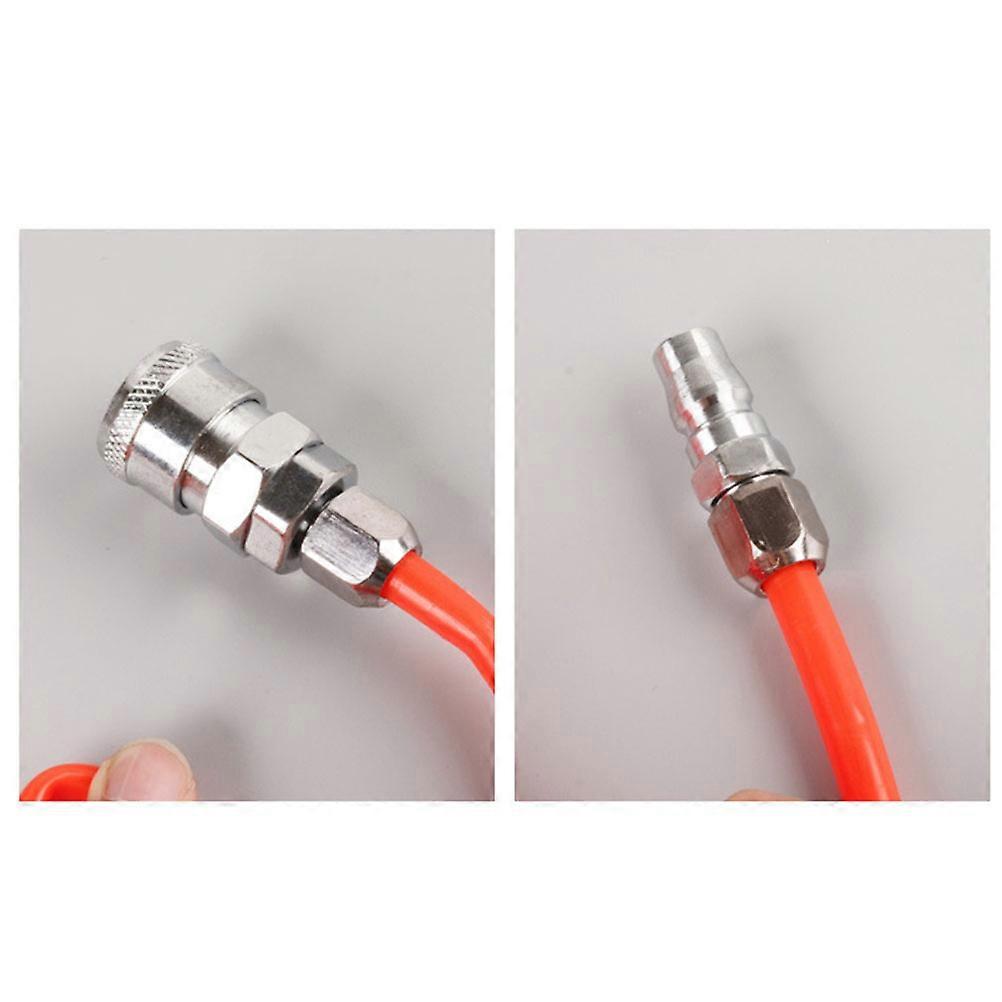 EVA Coiled Air Hose for Air Pumping Use Highly Kink Resistant and Extremely Flexible Red