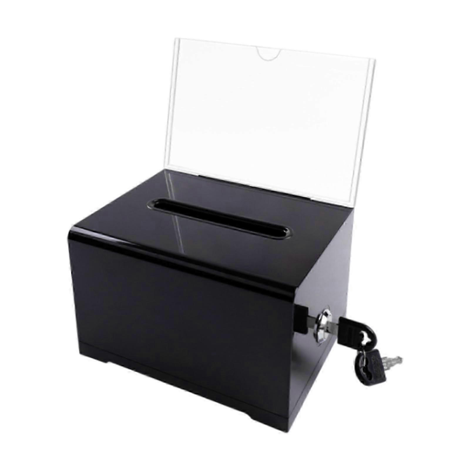 Desktop business card container for office transparent document holder