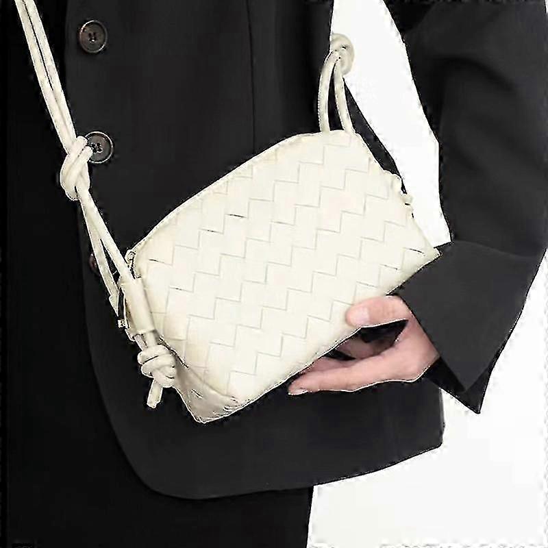 Vävd väska läder zip kameraväska klassisk zip crossbody tw