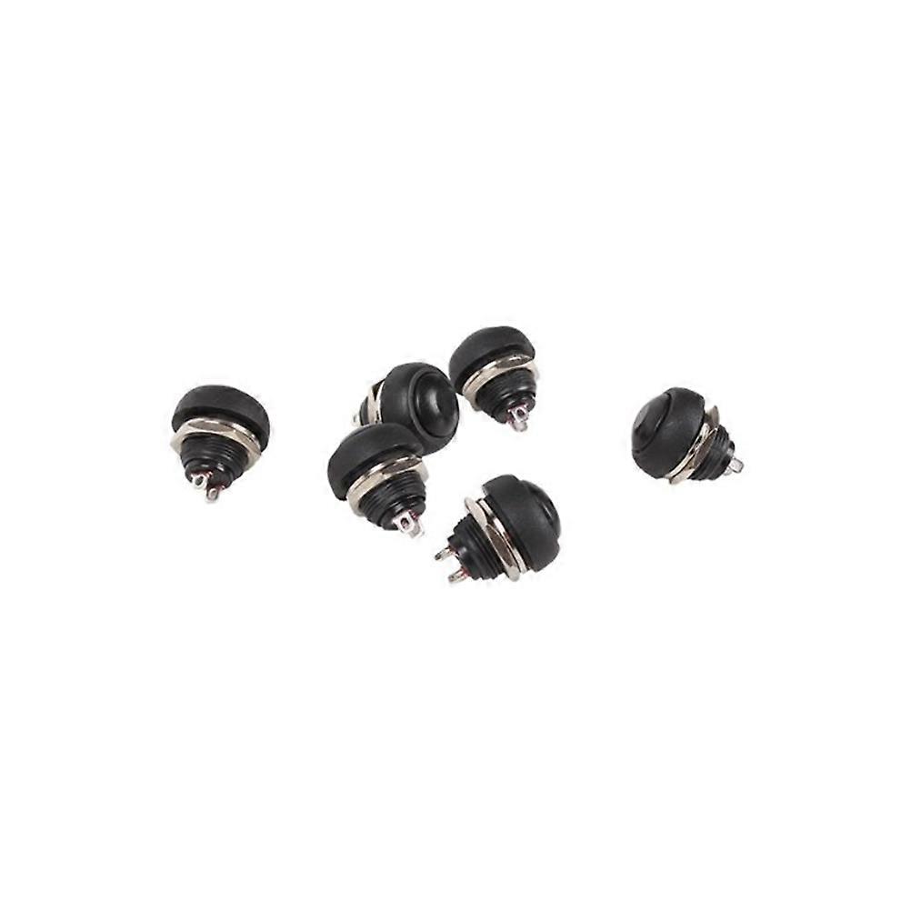 Momentary Waterproof Reset Switch for Car Boat 6Pcs Push Button Black
