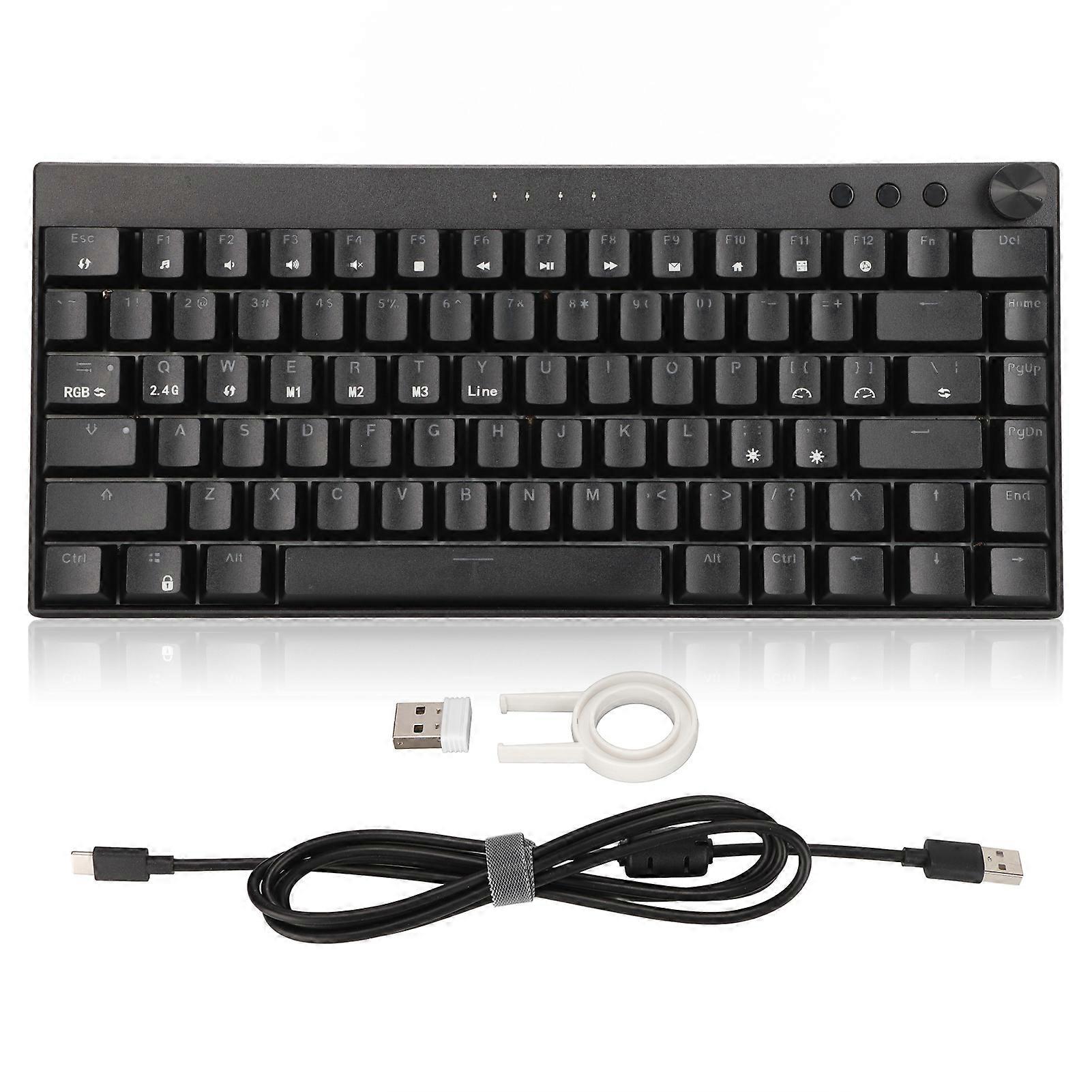 82 Key Mechanical Keyboard RGB Backlight Ergonomic Design 3 Connection Modes Red Switch