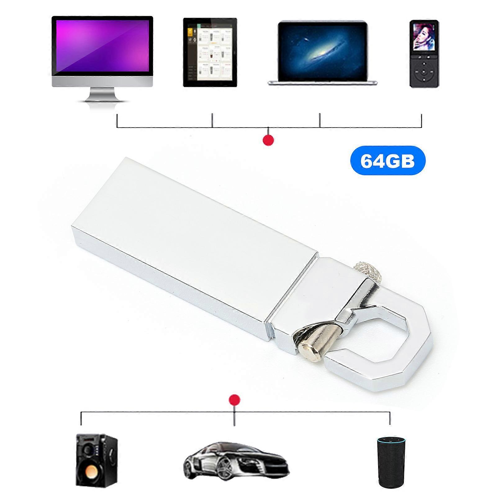 64GB USB 2.0 High Speed Metal U Disk for Windows & Mac OS