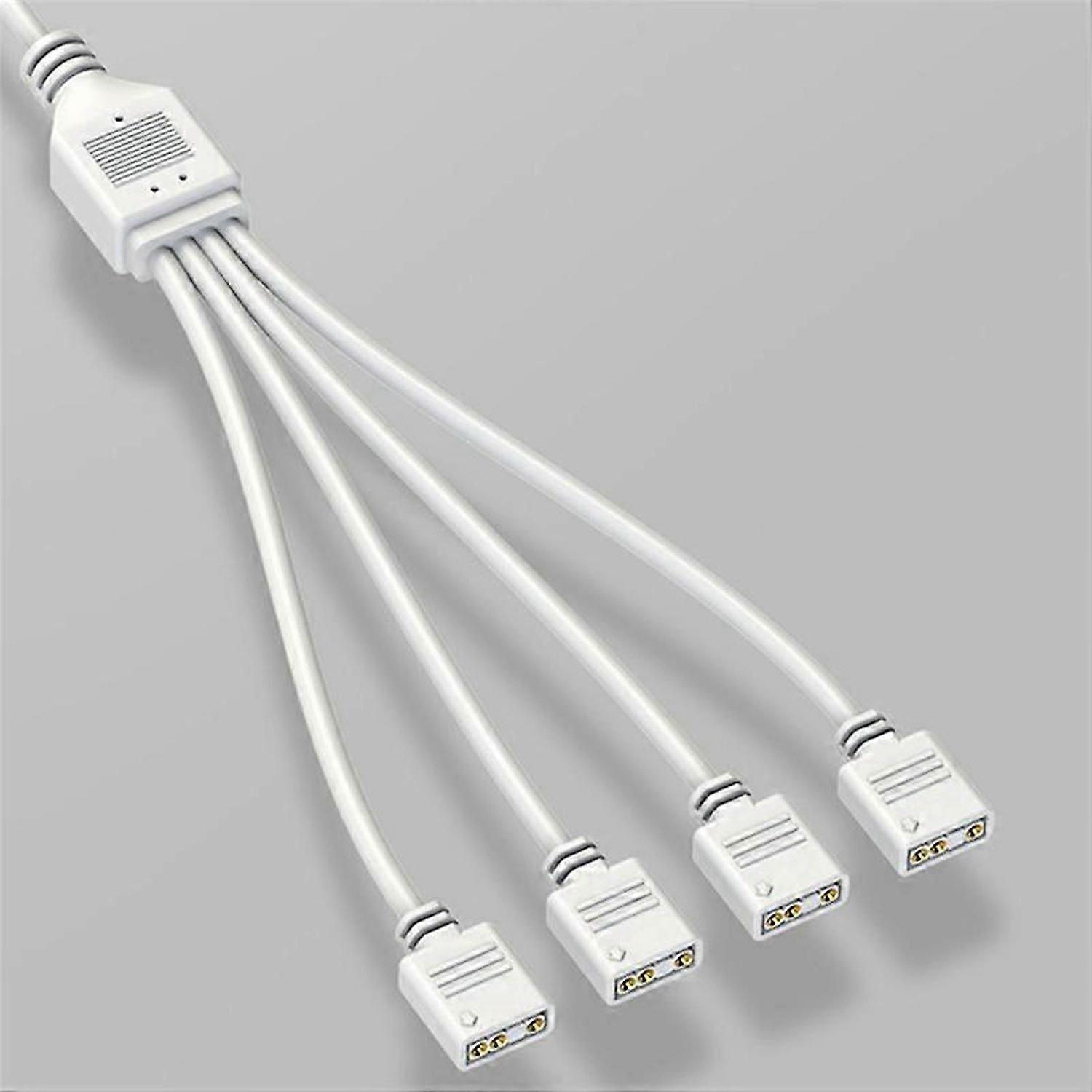 5V 3-Pin Extension Cable for Computer 1 Point 2 Hub Splitter, White