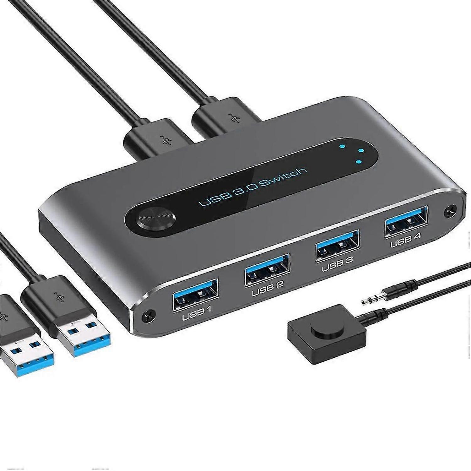 USB3.0 two-input and four-output 2 computers share 4 USB devices
