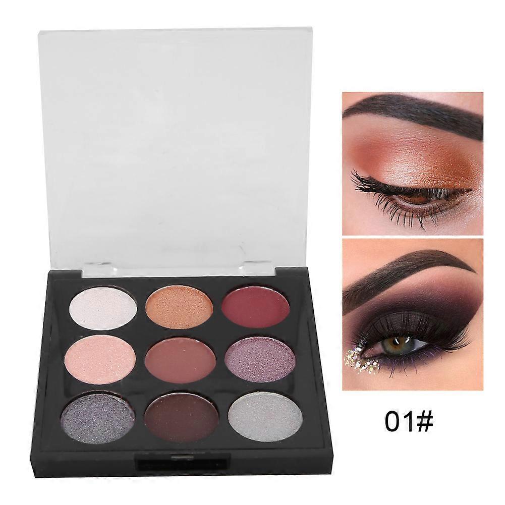 TEAYASON 9 Colors Waterproof Matte Glitter Eye Shadow Makeup Cosmetics ToolType A 