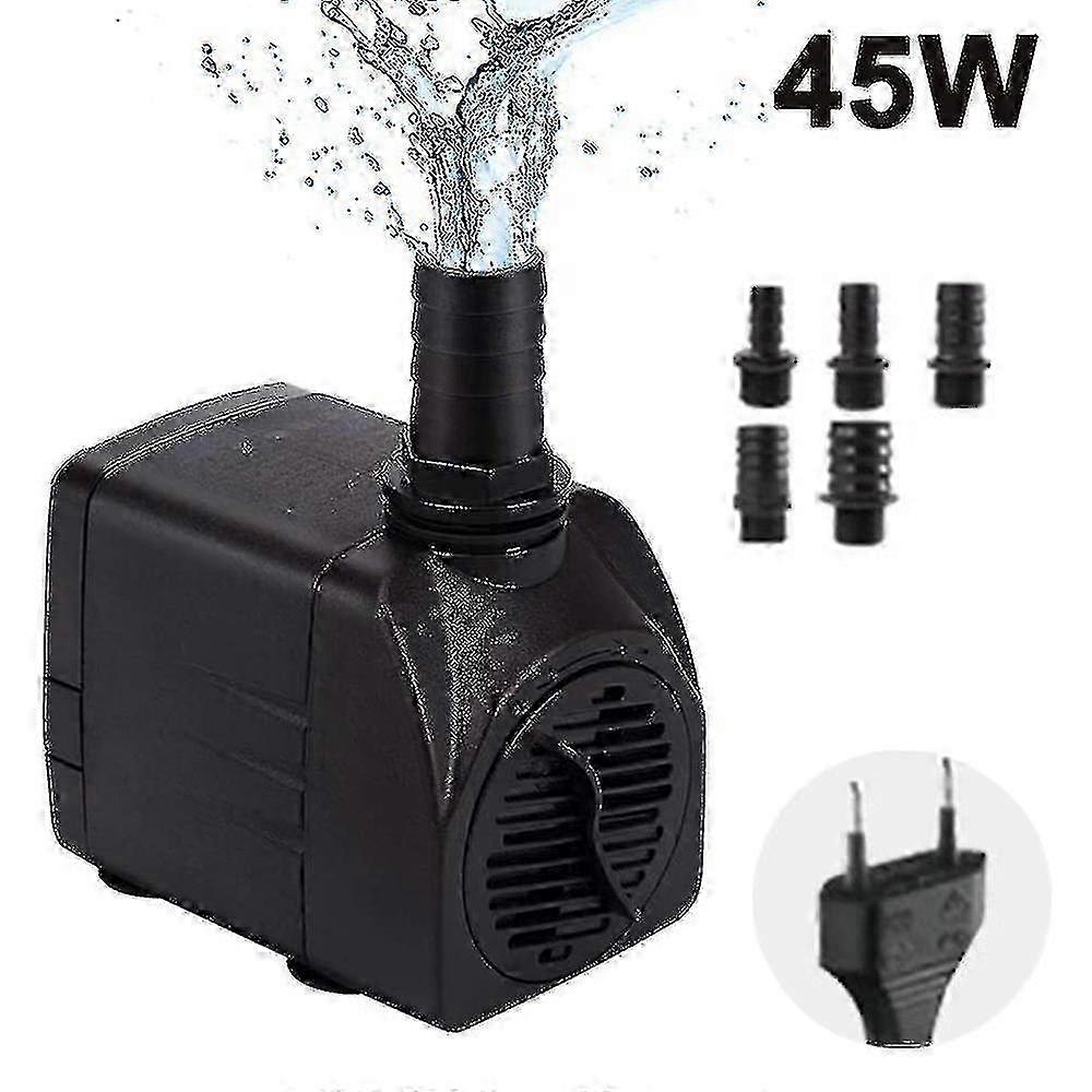 Ultra Quiet Water Pump With Fountain Pump With 5ft Power Cord, 3 Nozzles