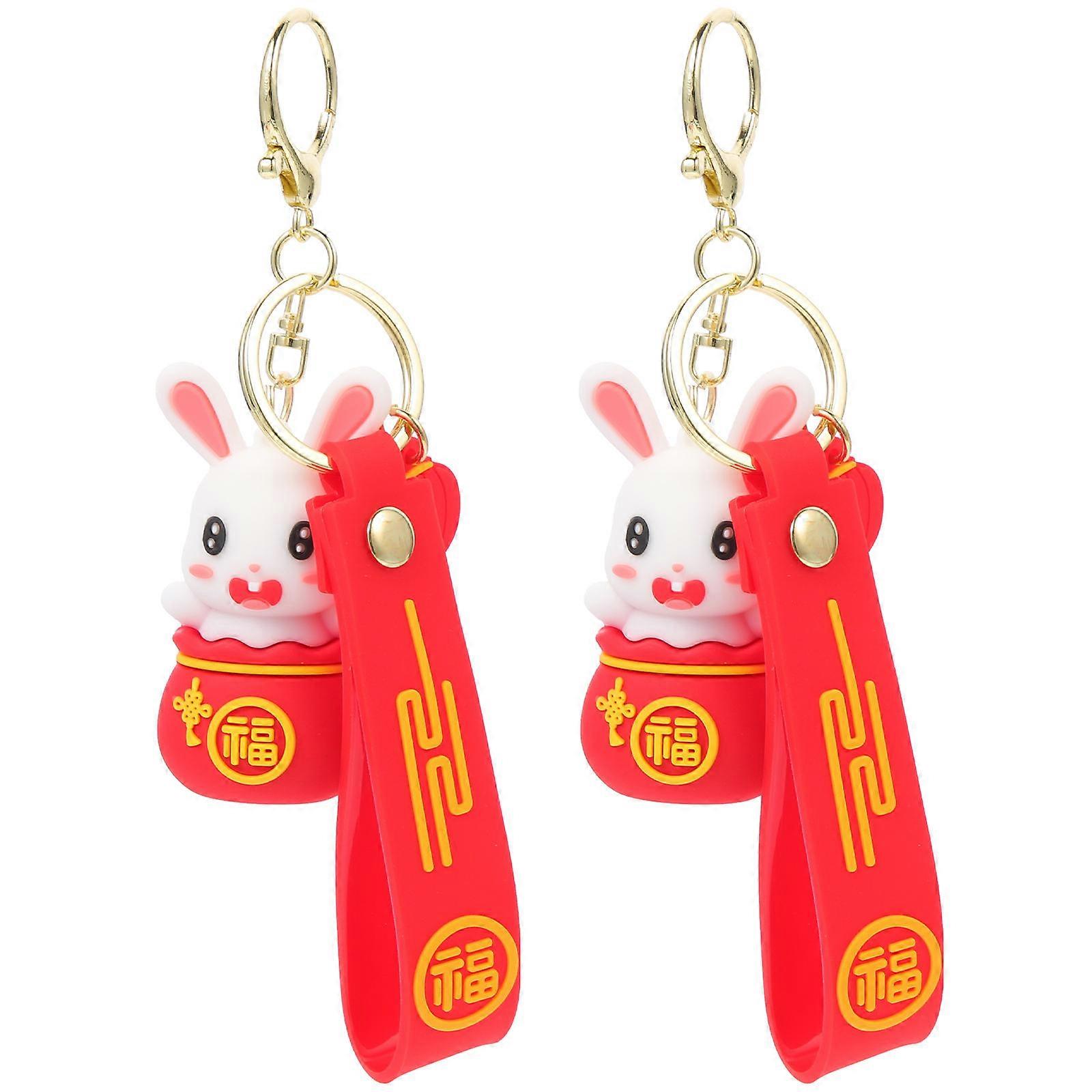 Year of The Rabbit Pendant Rabbit Keychain for 10Pcs