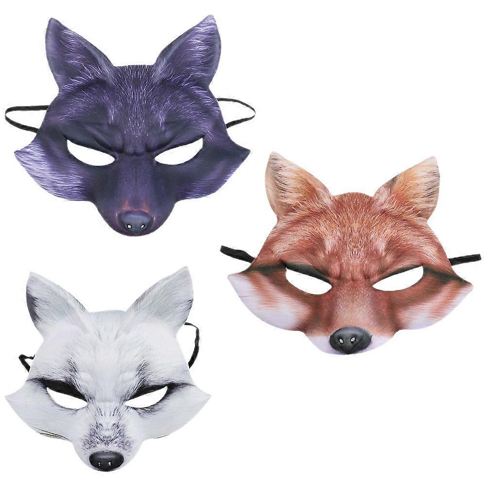 Fox Mask Masquerade Half Face Animal Mask for Costume 6Pcs Eva Assorted Color