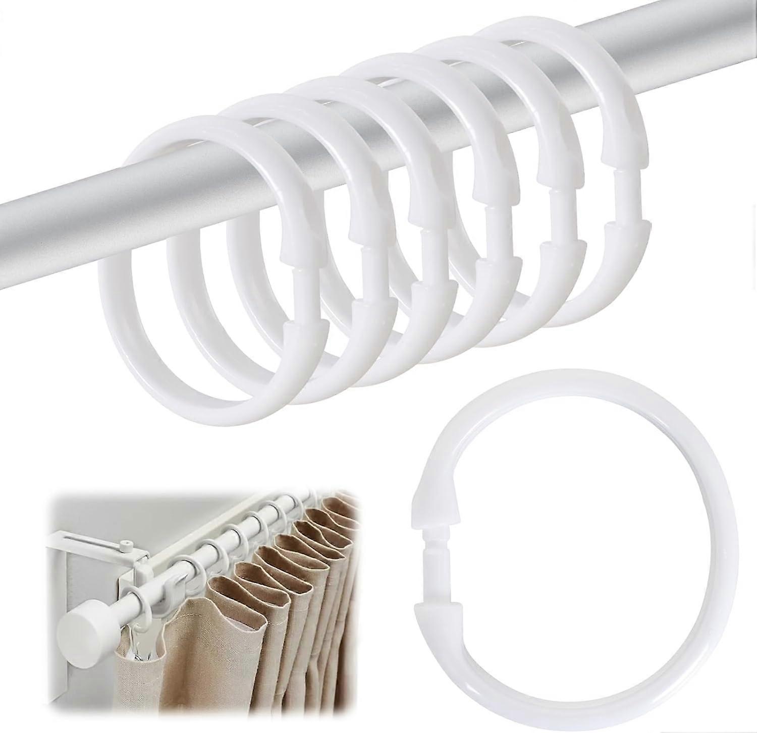 12 Pack Plastic Shower Curtain Rings, Shower Curtain Hook