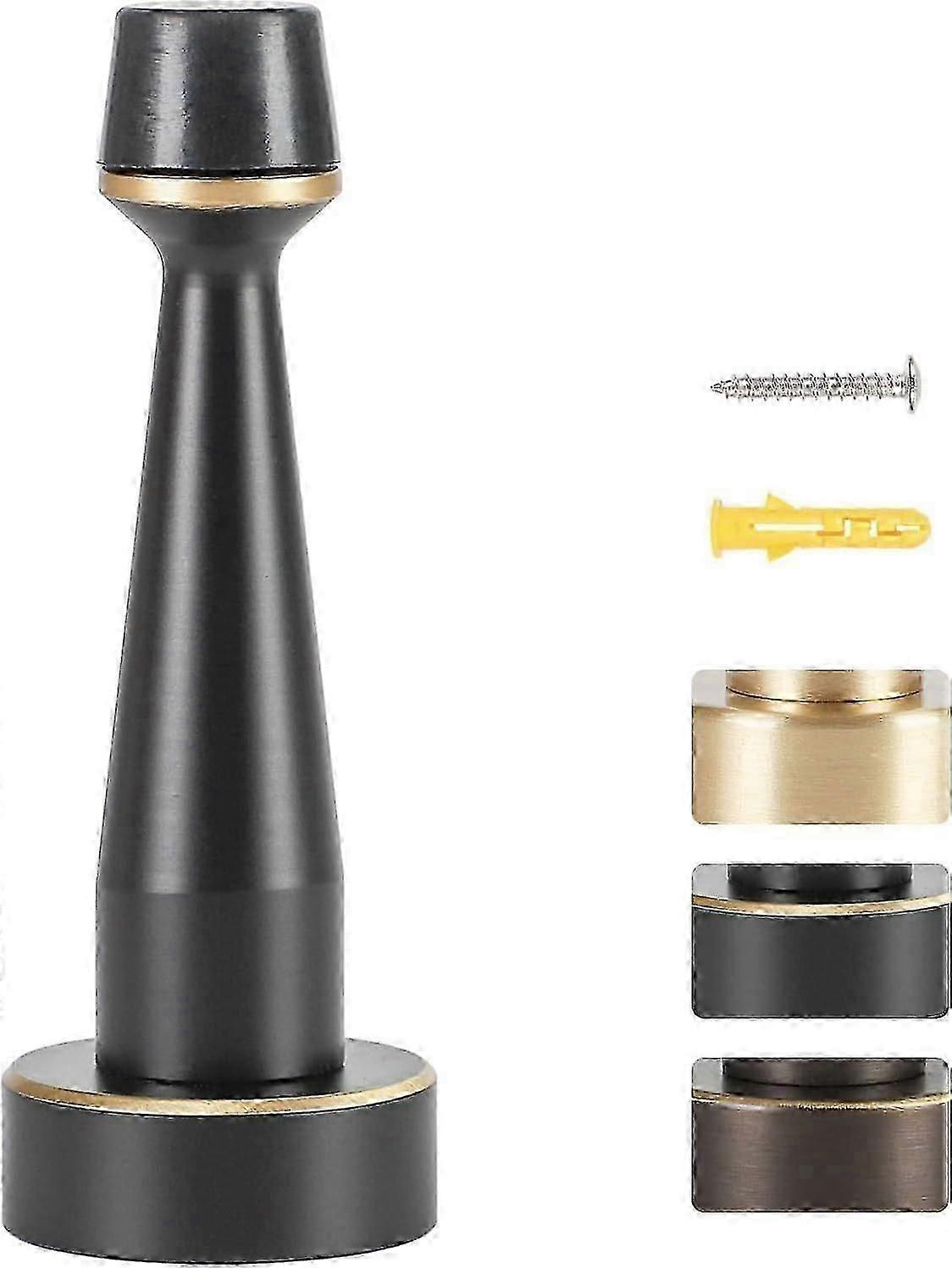 Heavy-Duty Solid Brass Door Stop with Rubber Tip - Decorative and Functional for Noise Reduction