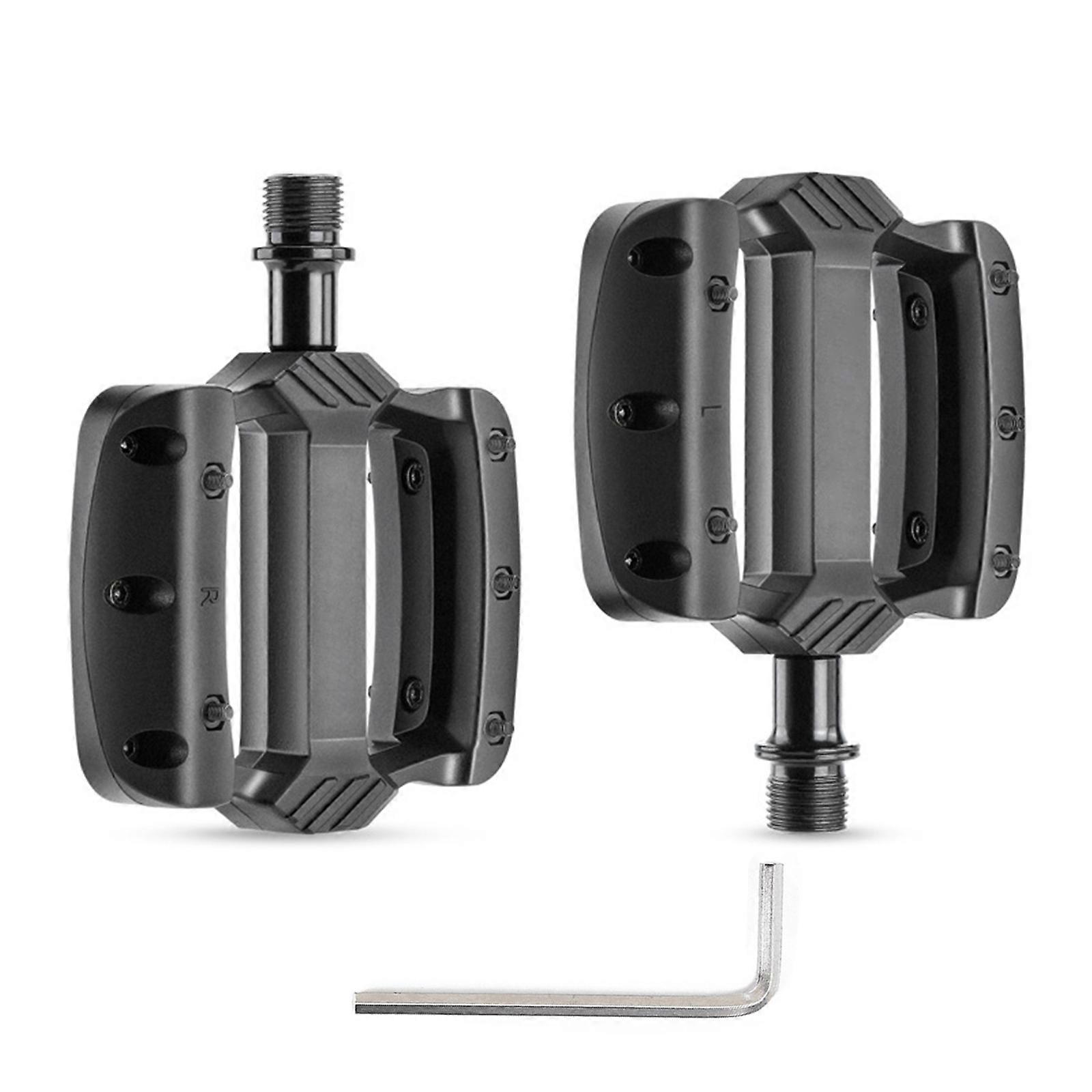 Light Weight Nylon Mountain Bicycles Pedals 3 Bearings Wide Flat Cycling Pedals Nonslip Road Bicycles Pedals Enduring Multicolor