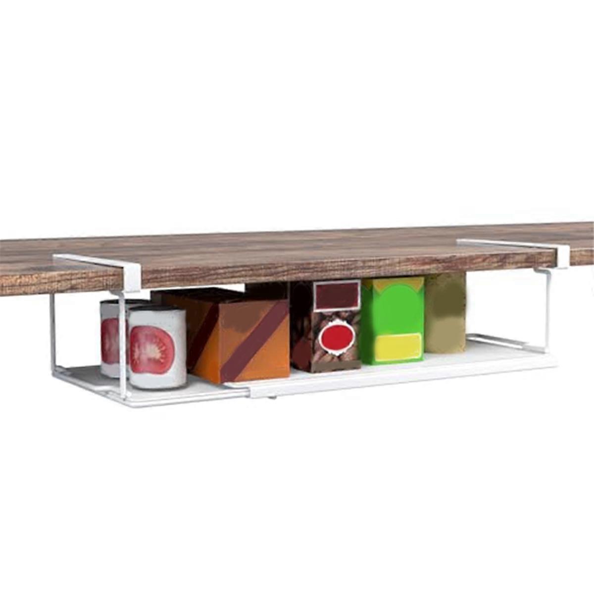 Adjustable Cabinet Shelf, Under Desk Storage Long Clips for Office-B