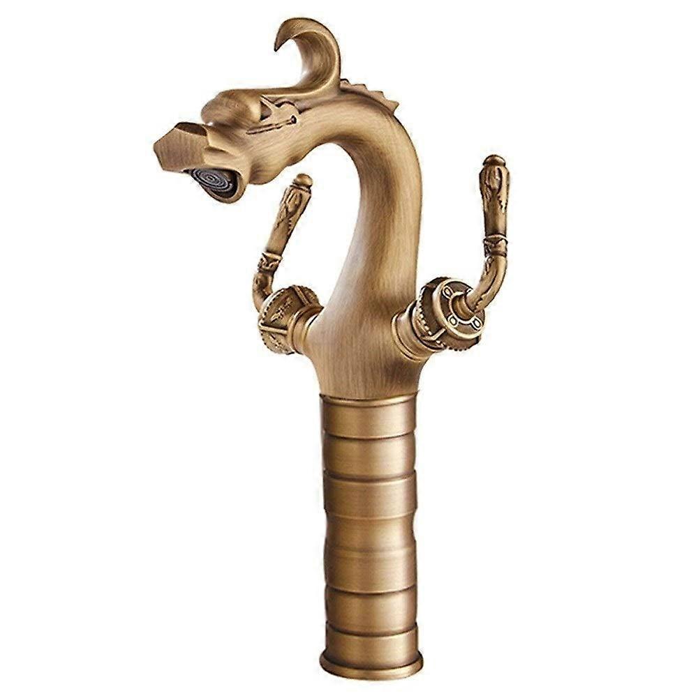 Faucets Brass Deck Mounted Sink Taps Dual Handle Hot Cold Mixer 31Cm Modern Bathroom Basin Faucets