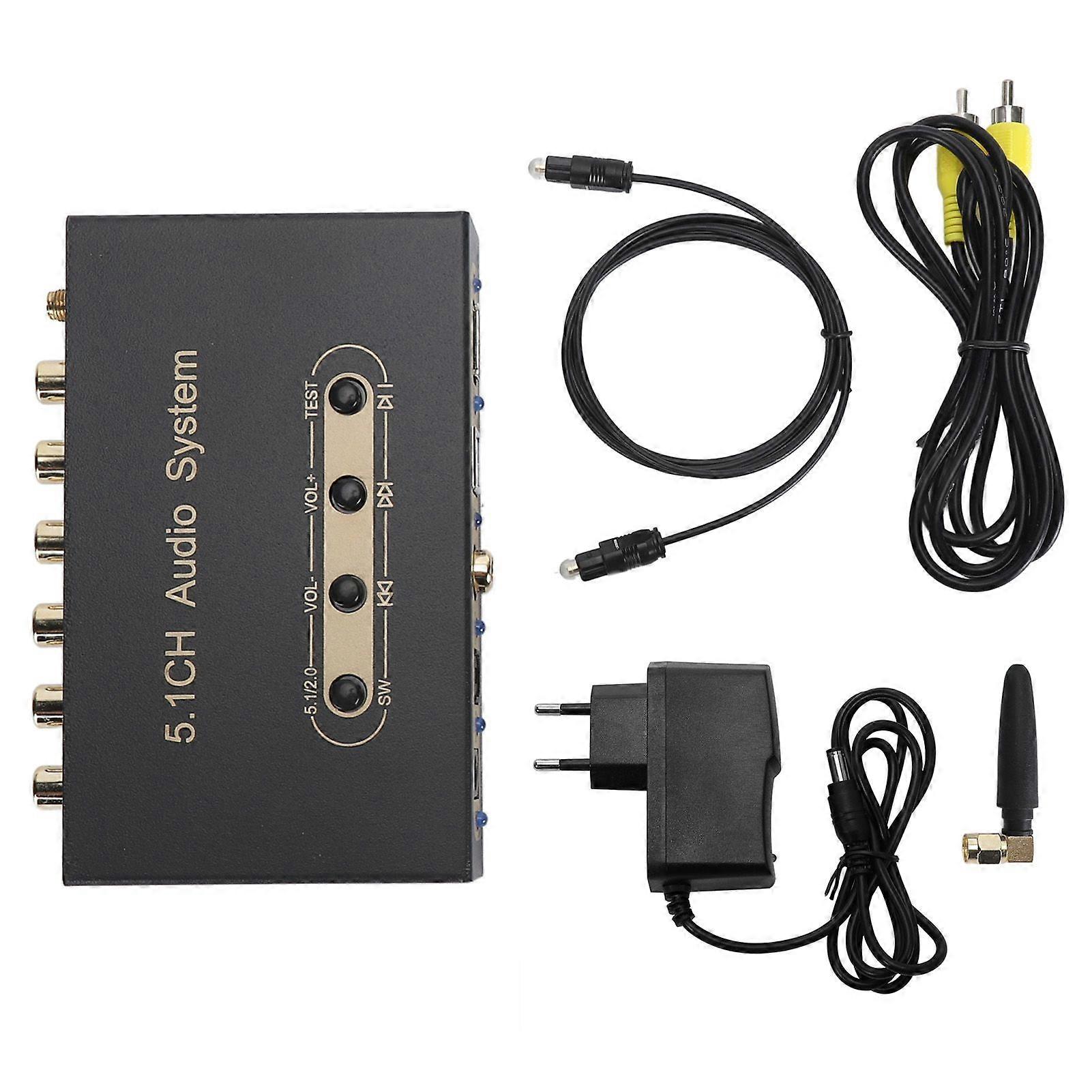 5.1CH Sound Decoder Unterstützung ARC Glasfaser Koaxial Bluetooth Digital Sound System für DTS AC3 100240V EU-Stecker