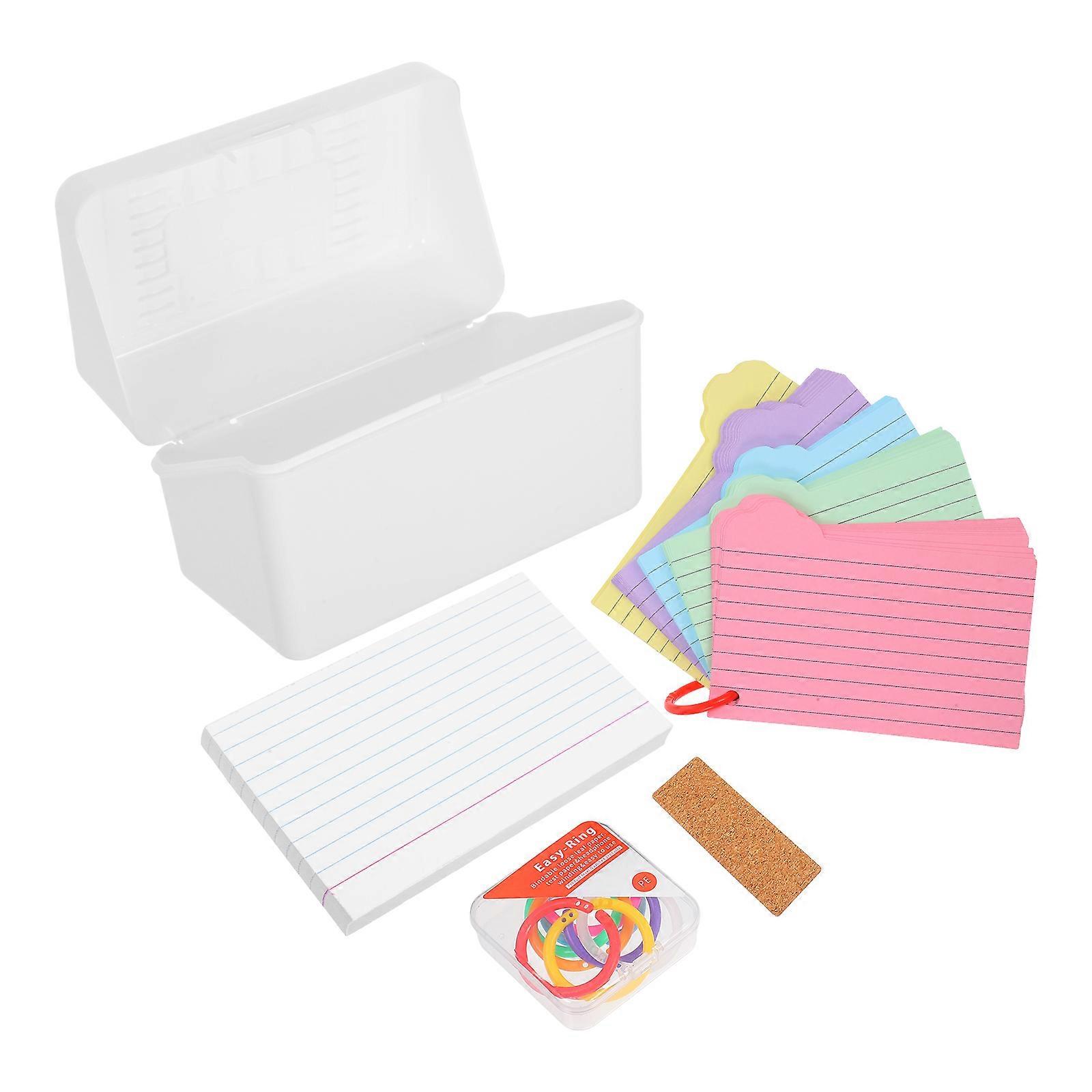 Multi-Function Index Card Organizer Box for Storage 3Sets White