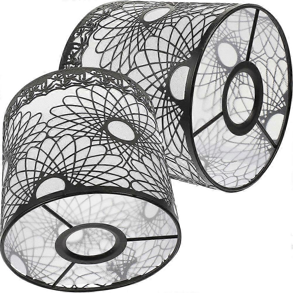 Lampshade Metal Lampshade Table Lamp Modern Style Geometric Lines .5X14.5X14CM Shading 2Pcs