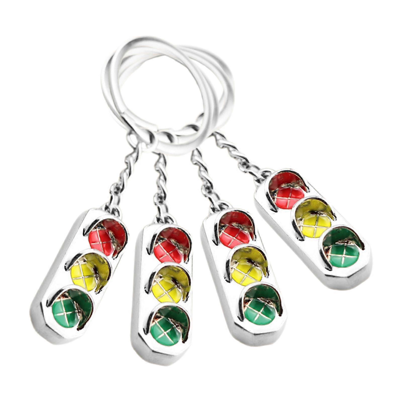 Traffic Light Keychain Stainless Steel Key Chain for Hanging 20Pcs Set