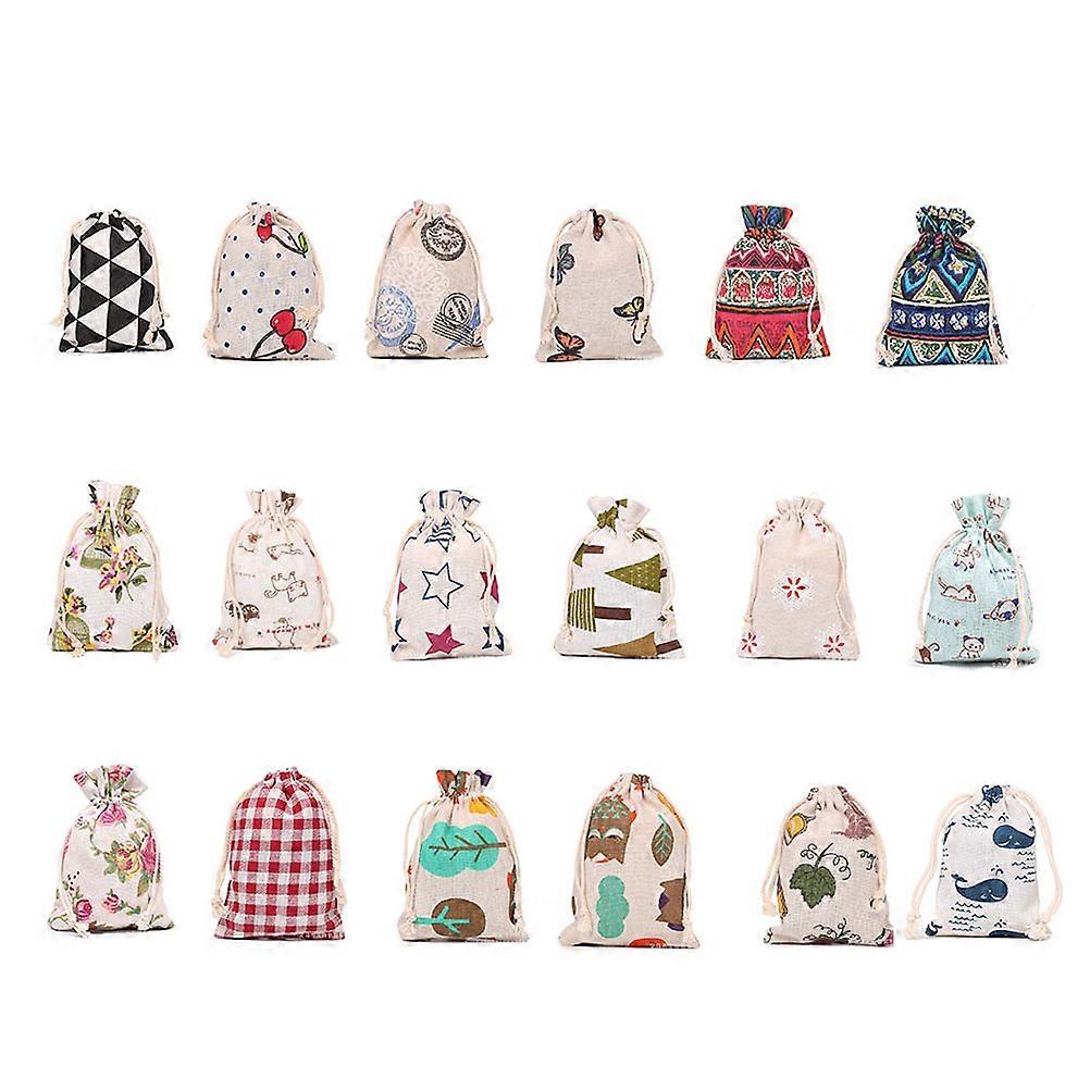 Linen Drawstring Pouch Burlap Storage Bag for Storing Gifts 36Pcs