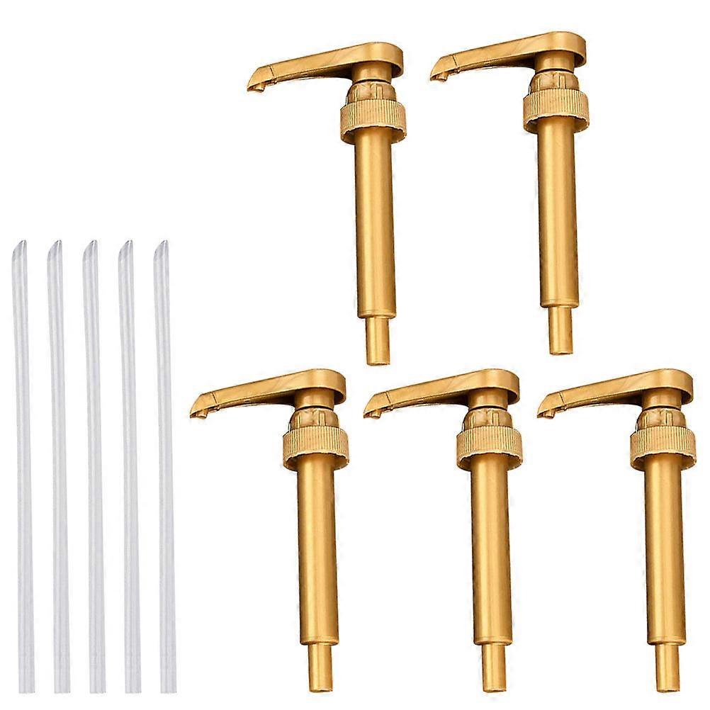 Universal Syrup Pump 5Pcs Flavoring Control Pump For Tea Making Coffee Making Smoothie Preparation 20X7X3CM Food-Grade PP Material