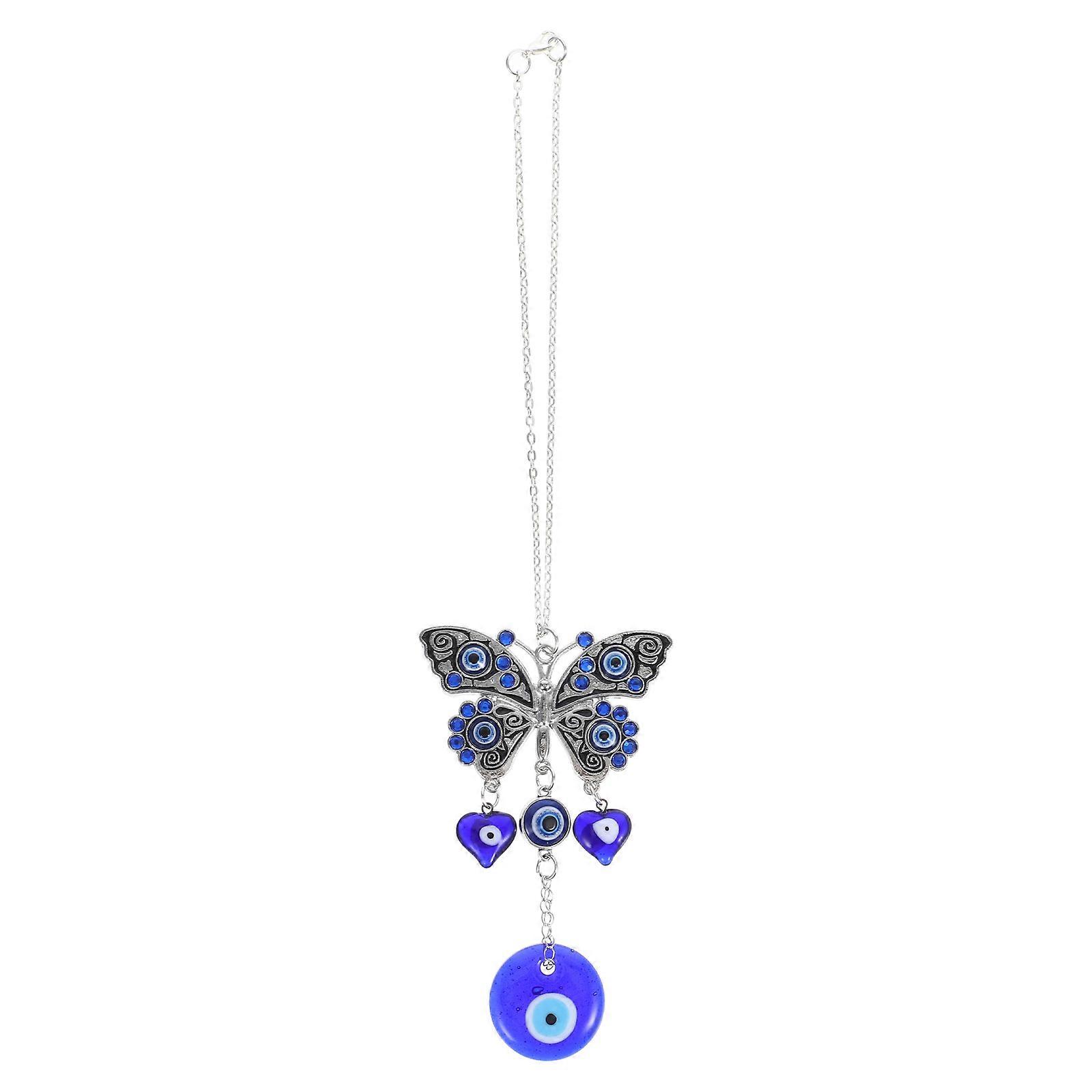 Rear View Mirror Accessories 4Pcs Evil Eye Charm Blue Retro Design For Car Decoration And Personalization